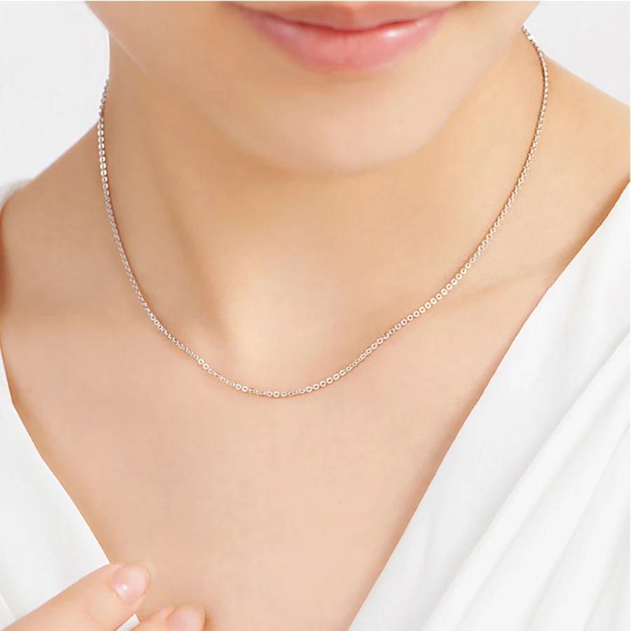 Кабельная цепь из стерлингового серебра 1 2 мм длинная Серебристая цепочка 14-24