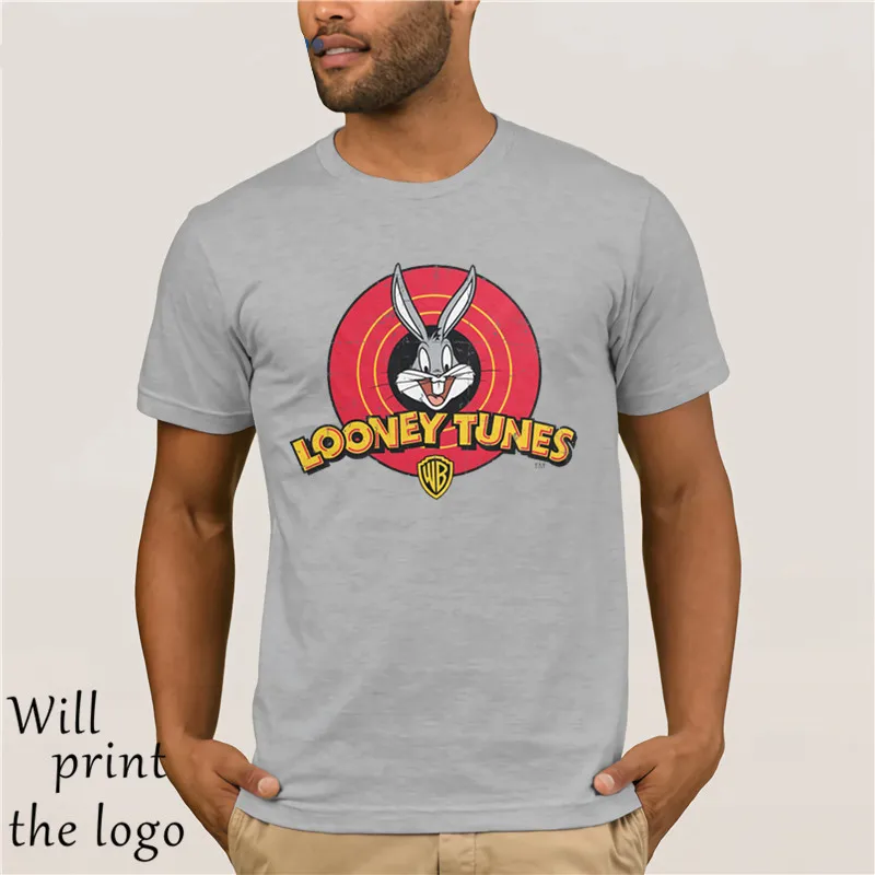 Looney tung Logo Bugs Bunny Даффи Дак Винтажная футболка с логотипом Toons официальная серая