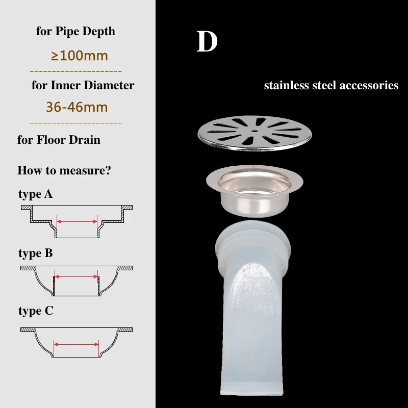 Sealing Washer Gasket Flange for 50mm PVC Pipe 32mm 35mm Drainage 34-38mm Ground Leakage Anti-odor Sewer Drainer | Обустройство дома
