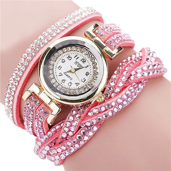 Pink Relogio Feminino Saat женские часы модные повседневные аналоговые кварцевые Стразы Часы браслет часы женские часы reloj mujer - Цвет: Pink
