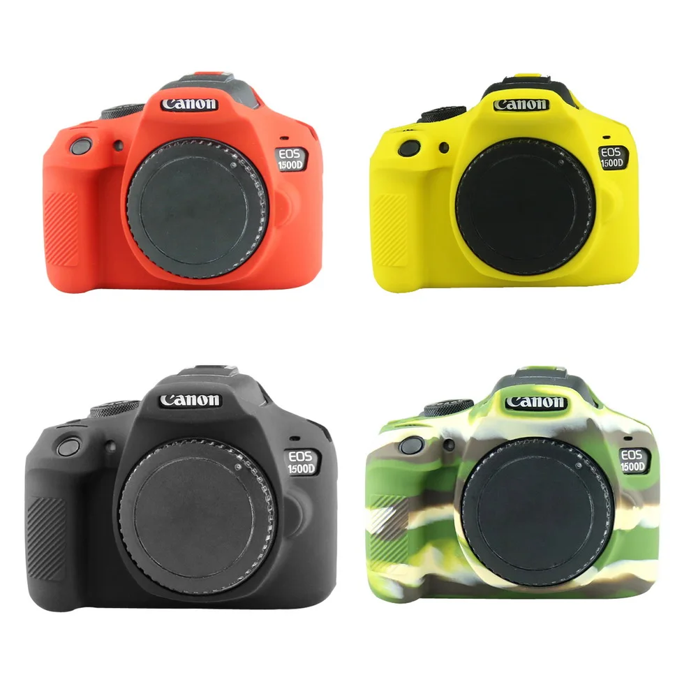 Силиконовый кожаный брони чехол для DSLR камеры защитный видеокамеры Canon T6 1300D 1500D