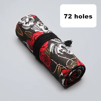 A72 Hole 36/48/72 пенал для карандашей ручек сумок отверстий рулон мешок карандаша штрафы Прохладный канцелярские black rose лист Обёрточная бумага школьные наборы для рисования подарки - Цвет: A72 Hole