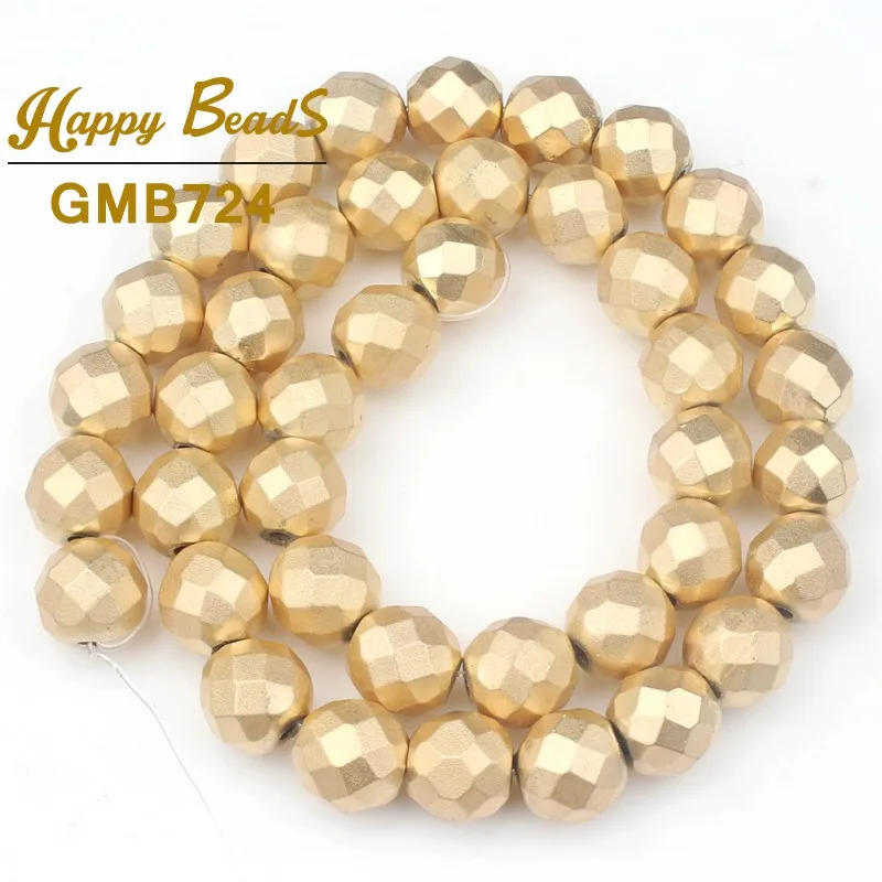 Матовые граненые золотые бусины Будды из гематита в форме капли воды