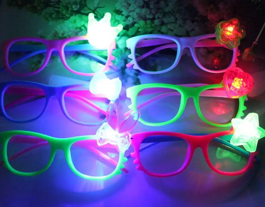 10pcs Blinking LED Blind Eye Mask Glasses Light Up Flashing Wedding Gifts Party Glow Sunglasses home decor birthday|Сверкающие товары