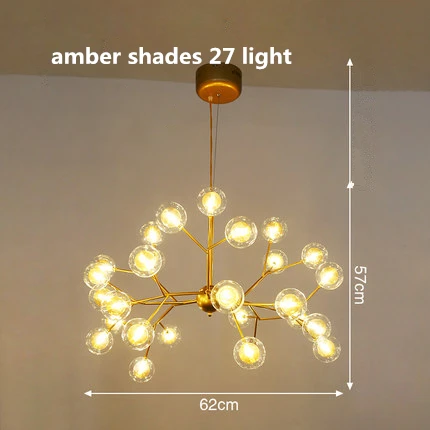 amber 27 light Современные двойные стеклянные абажуры G4 светодиодные подвесные лампы, подвесные светильники для гостиной, подвесные лампы - Цвет корпуса: amber 27 light
