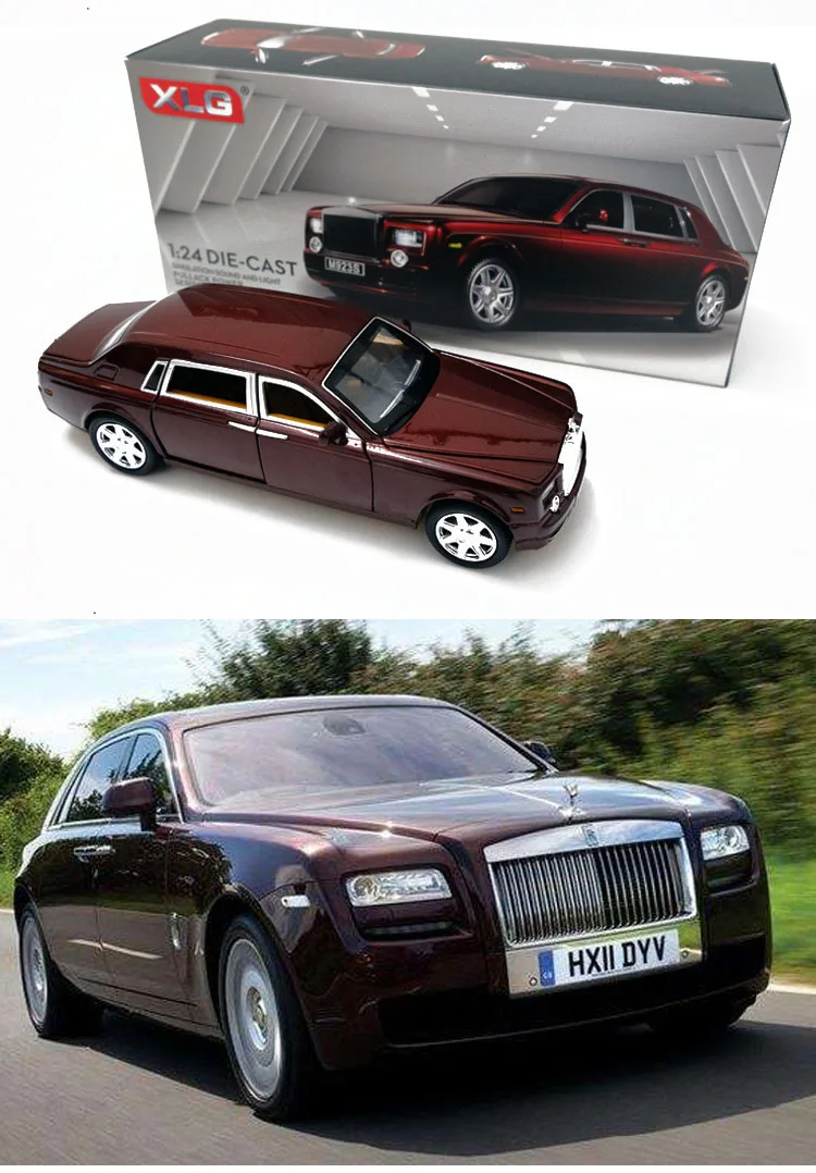 Красный Rolls-Royce Phantom, форма для автомобиля, украшение, Акустооптическое эхо, сплав, автомобильная игрушка, украшение автомобиля, модель, подарок для мальчика, автомобиль - Цвет: Красный