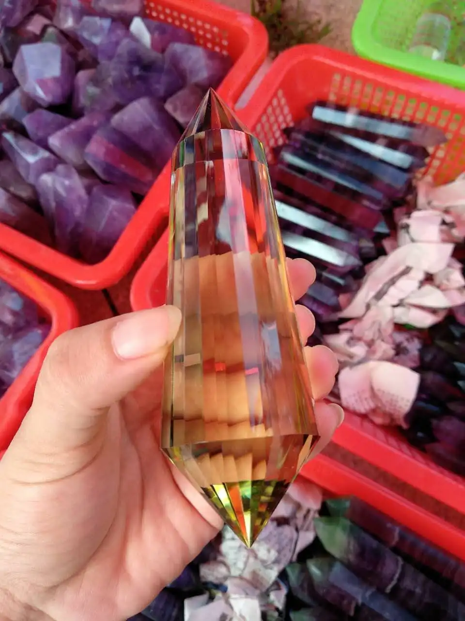 24-сторонний прозрачный лемуриан семена цитрин кварц природный вдохновение