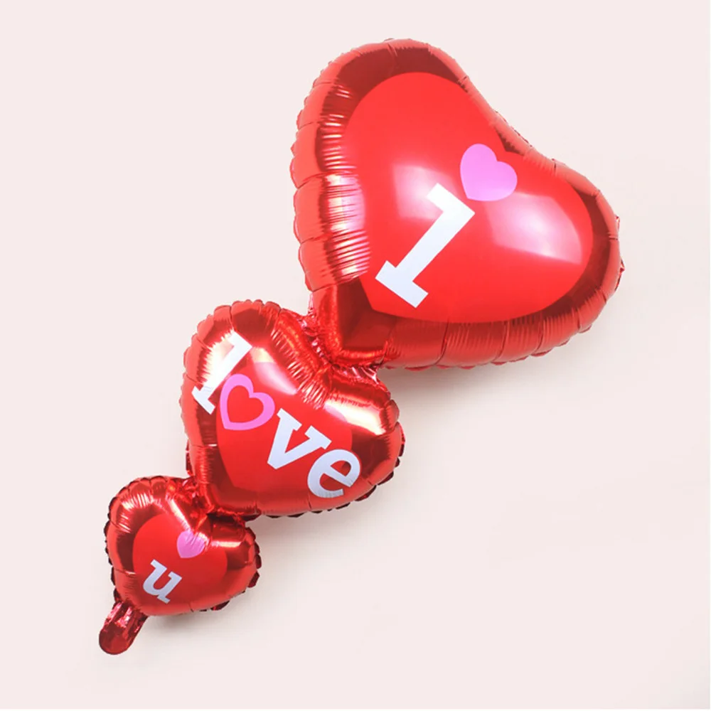 1 шт. большая i love u соединенная форма сердца гелиевая фольга Воздушные шары День Святого Валентина Свадьба День Рождения украшения для вечеринки сделанные своими руками воздушный шар