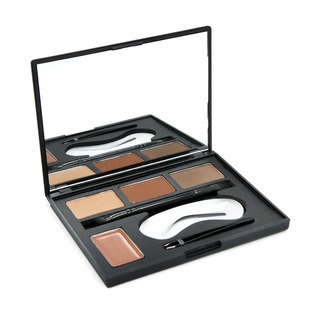 4 цвета пудра для бровей кремовая палитра формовочный трафарет шаблон угловая