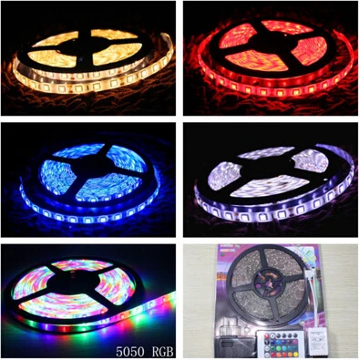 Светодиодная ленсветильник RGB 5050 SMD водонепроницаемая 30 светодиодов/м 1 упаковка 5