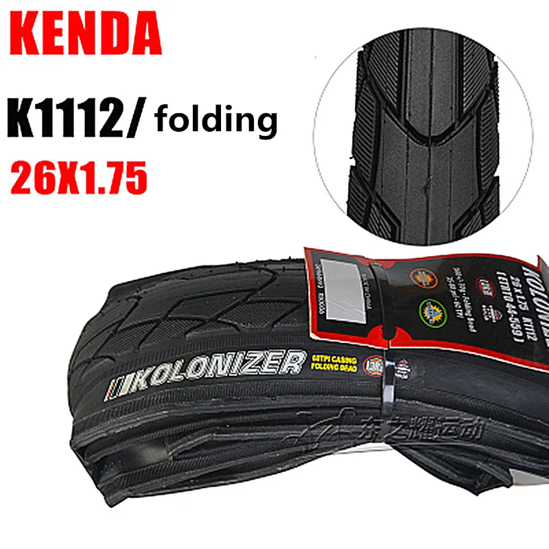 KENDA k1112 велосипедная шина для горного велосипеда 26*1,5/1,75 прокалывающаяся Складная/не складывающаяся велосипедная шина - Цвет: black folding 26x1.5