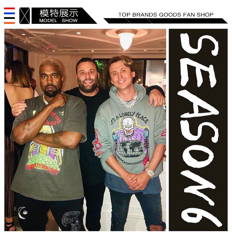 Kanye West граффити дьявол мужские толстовки с капюшоном хип-хоп мода Новое поступление череп уличная Толстовка