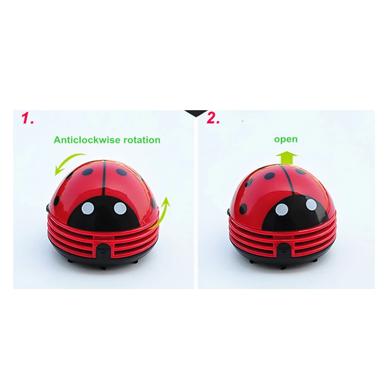 

Aodmuki Mini Ladybug Desktop Coffee Table Vacuum Cleaner Dust Collector for Home Office