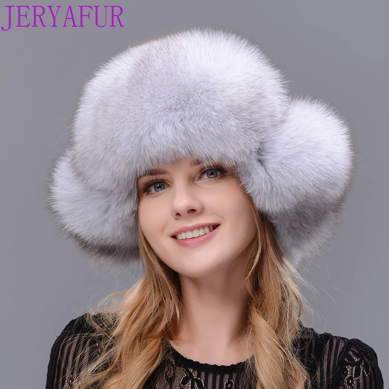 

Woman's Real rabbit fur cap new women winter warm hat troll hat fox fur four colors free shipping
