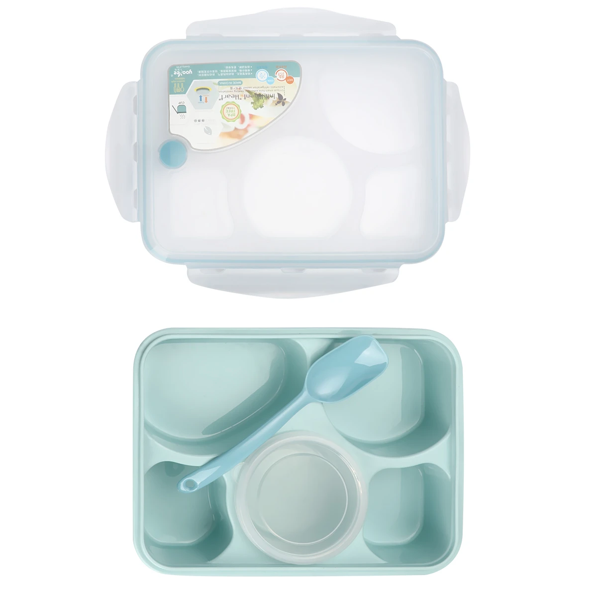 Детский Ланч-бокс Bento портативная коробка для бенто школы синий розовый детская микроволновая печь пищевой контейнер Кухонный Контейнер для хранения Ланчбокс пищевой термос - Цвет: 2A-blue