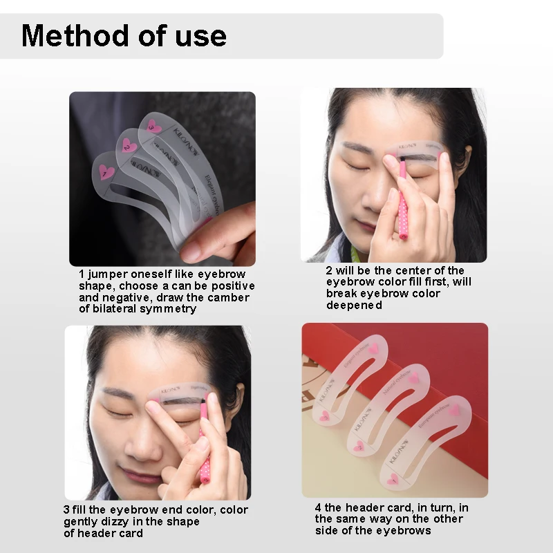 2017 Лидер продаж трафареты для бровей 3 стиля многоразовые Руководство рисования