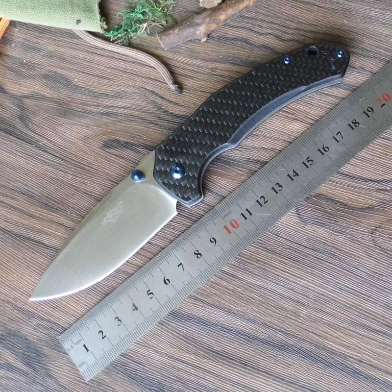 Carbon Fiber Gango F7611 G7611 58-60HRC 440C G10 или ручка из углеродного волокна, карманный складной Ножи для выживания на природе, для кемпинга, тактический, для повседневного использования - Цвет: Carbon Fiber