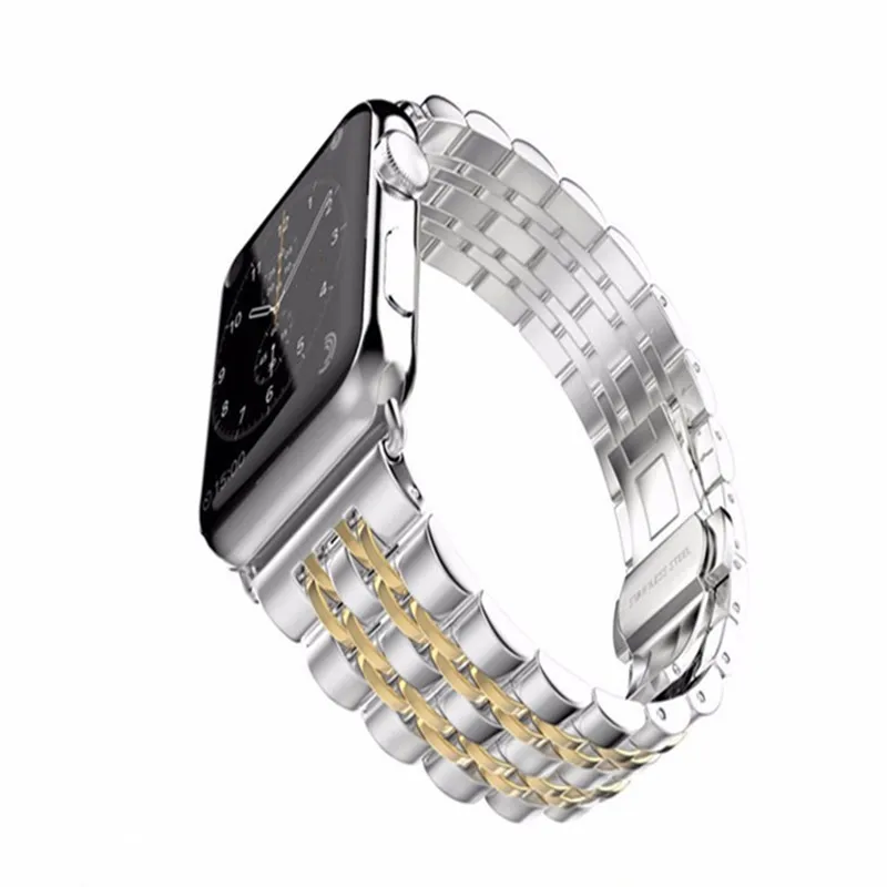 100% Stainless Steel Watchband For Apple Watch 1/2/3/4 Series 38mm/42mm/40mm/44mm Replacement Metal Business Wristwatch Strap | Наручные