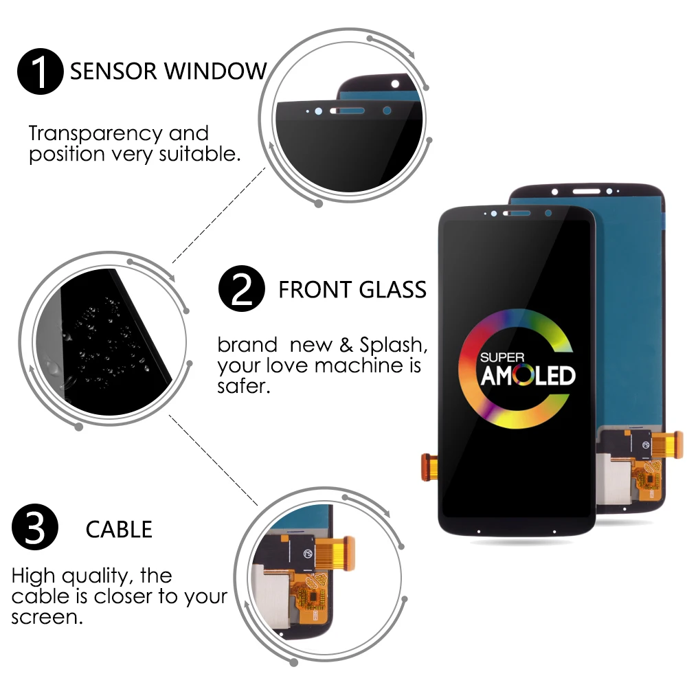 6.01&quot AMOLED For Motorola Moto Z3 Play XT1929 LCD Display Touch Screen Digitizer Assembly | Мобильные телефоны и