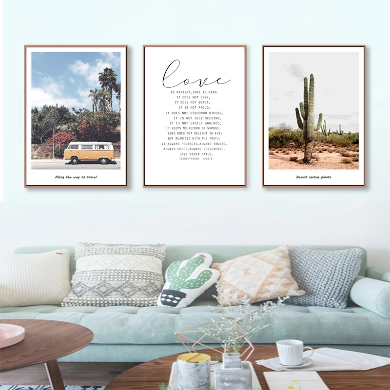 Современный ландшафт путешествия кактус фотография любви плакаты настенные