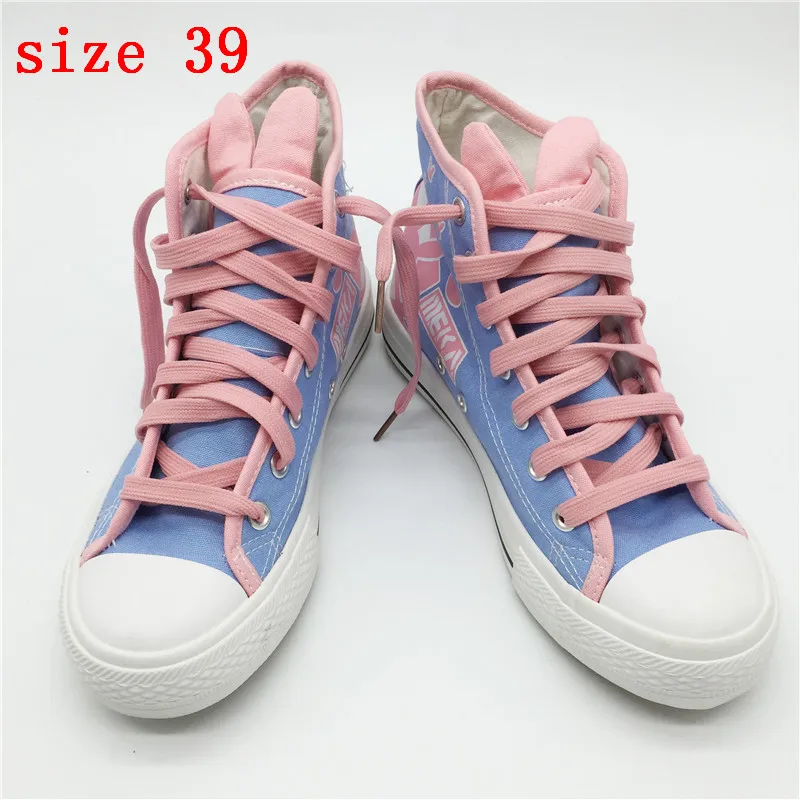 Size 39 Game OW D. Va/танцевальные ботинки для косплея DVA DJ Tracer Mercy; парусиновая повседневная женская обувь из вулканизированной ткани на Плоском Каблуке; спортивные вечерние ботинки на Хэллоуин для девочек - Цвет: Size 39