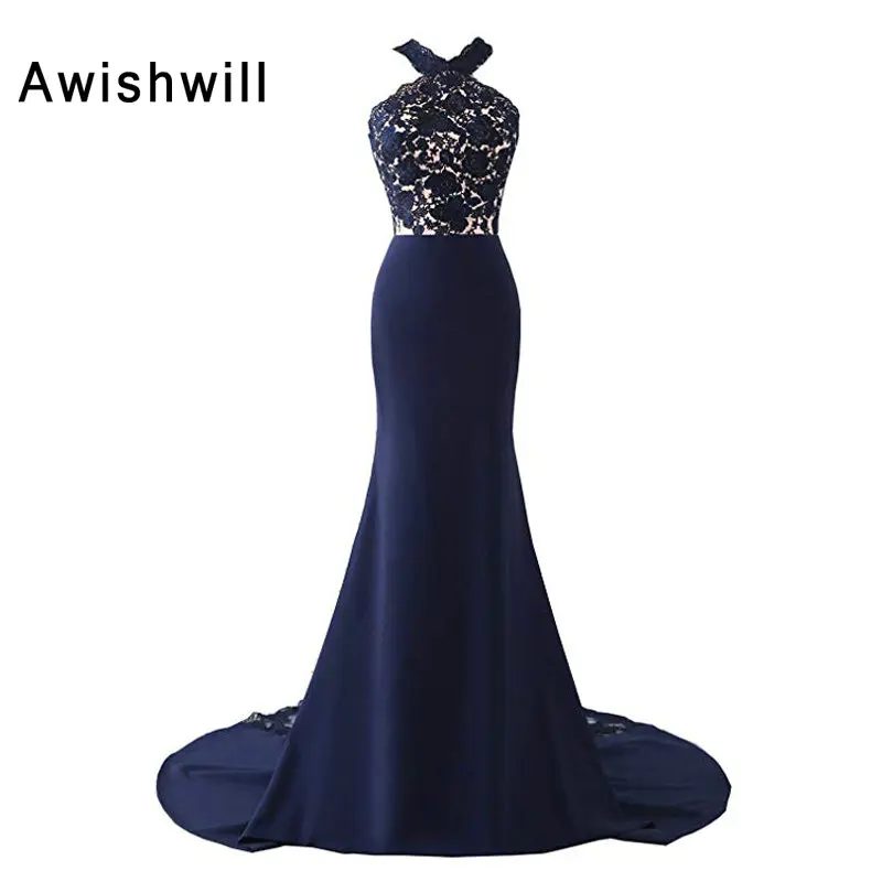 Новое поступление Длинные вечерние платья элегантные женские с лямкой на шее |