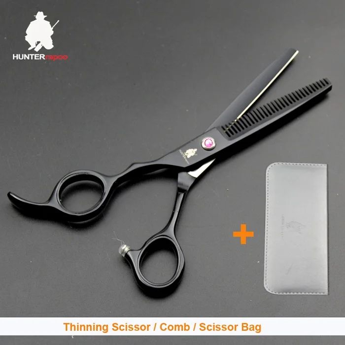 thinner with bag Скидка 30% HT9142 6 дюймов из нержавеющей стали для левшей, филировочные ножницы для стрижки волос, набор расчесок для парикмахерских салонов, ножницы для стрижки - Цвет: thinner with bag