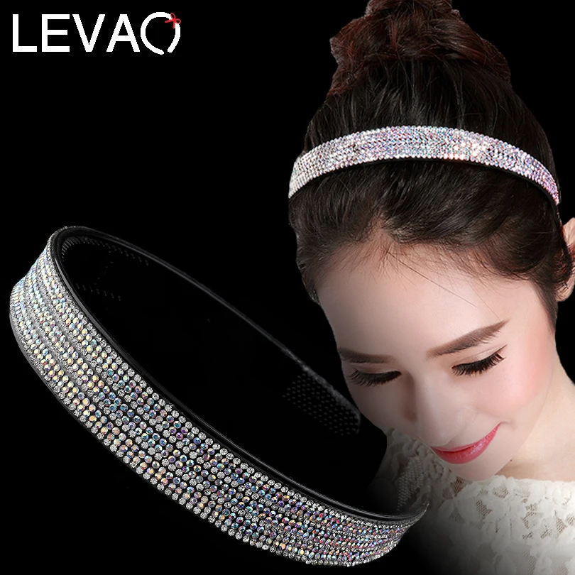 Женский обруч для волос LEVAO с кристаллами блестящий свадебный головной убор
