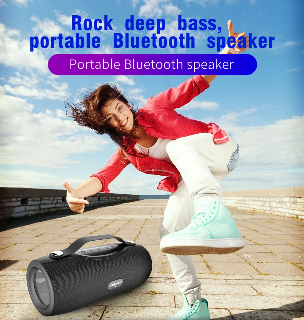 ZEALOT S29 портативная Bluetooth колонка с басами сабвуфер FM радио беспроводная уличная
