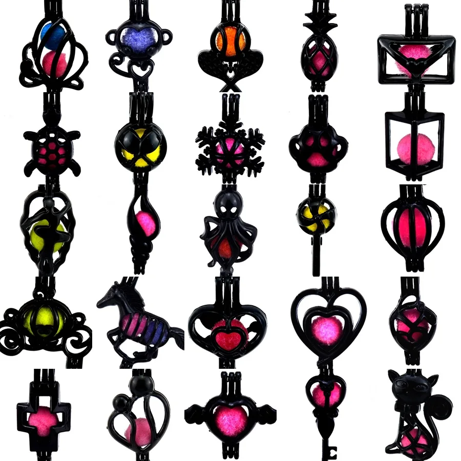 Черная клетка с жемчугом в форме сердца и снежинки 1 шт. рассеиватель эфирного