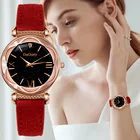 Женские кварцевые часы Gogoey, розовые часы со звездным небом, Роскошные наручные часы, 2019