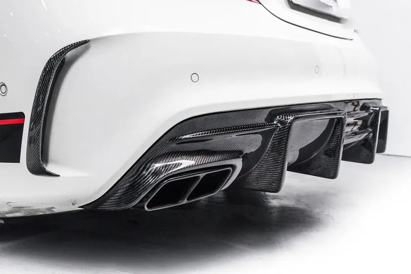 W117 AMG &amp CLA45 Стайлинг автомобиля натуральное углеродное волокно задний бампер Canard