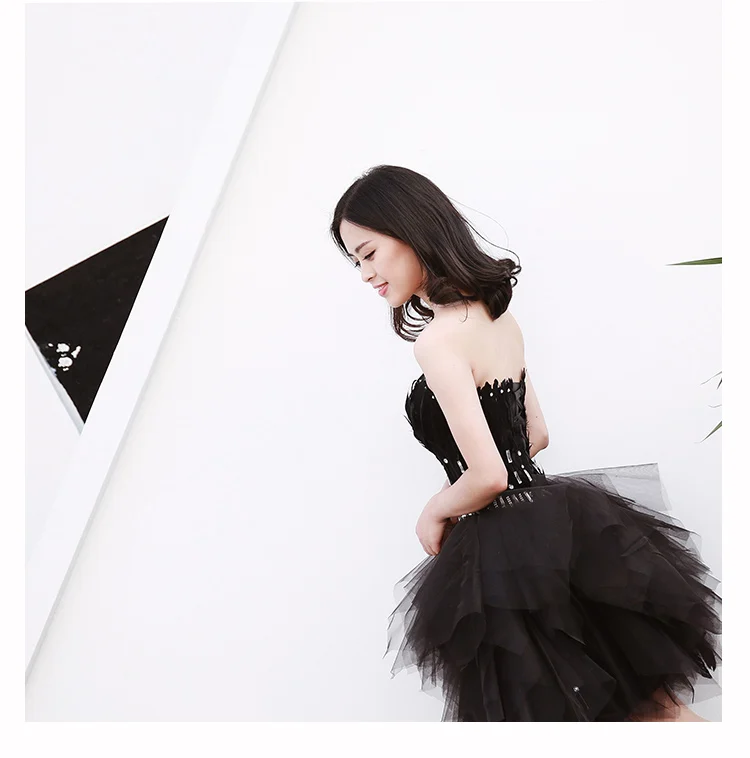 Robe de soiree, сексуальное черное бальное платье, принцесса, без бретелек, вечерние платья, платья для выпускного вечера, vestido de festa, короткие букеты, платья для выпускного вечера