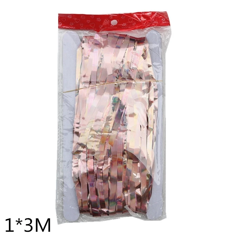 3M rose gold 2 м 3 м золотой серебряный металлик Блестки из фольги бахрома занавес День Рождения украшения свадьбы фотографии фон занавес фото реквизит - Цвет: 3M rose gold