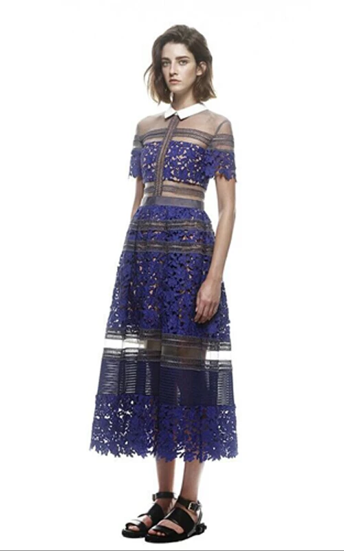 2017 новое поступление Брендовое Новое Кружевное вязаное платье для автопортрета