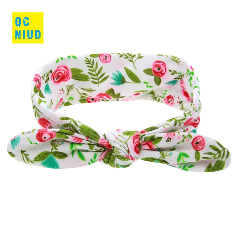 QCNIUD Lovely Newborn Headband Fashion Bunny Ear Kids Girl Bow Elastic Knot Headbands DIY Bowknot Headwear Hair Accessories | Детская