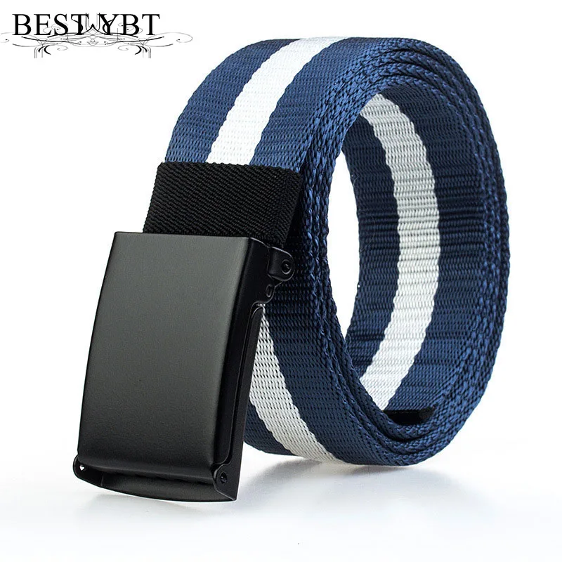 

Best YBT Unisex Belt Nylon Alloy Automatic buckle Women Belt Cowboy Outdoor Sports High Quality Hot Selling Men Belt