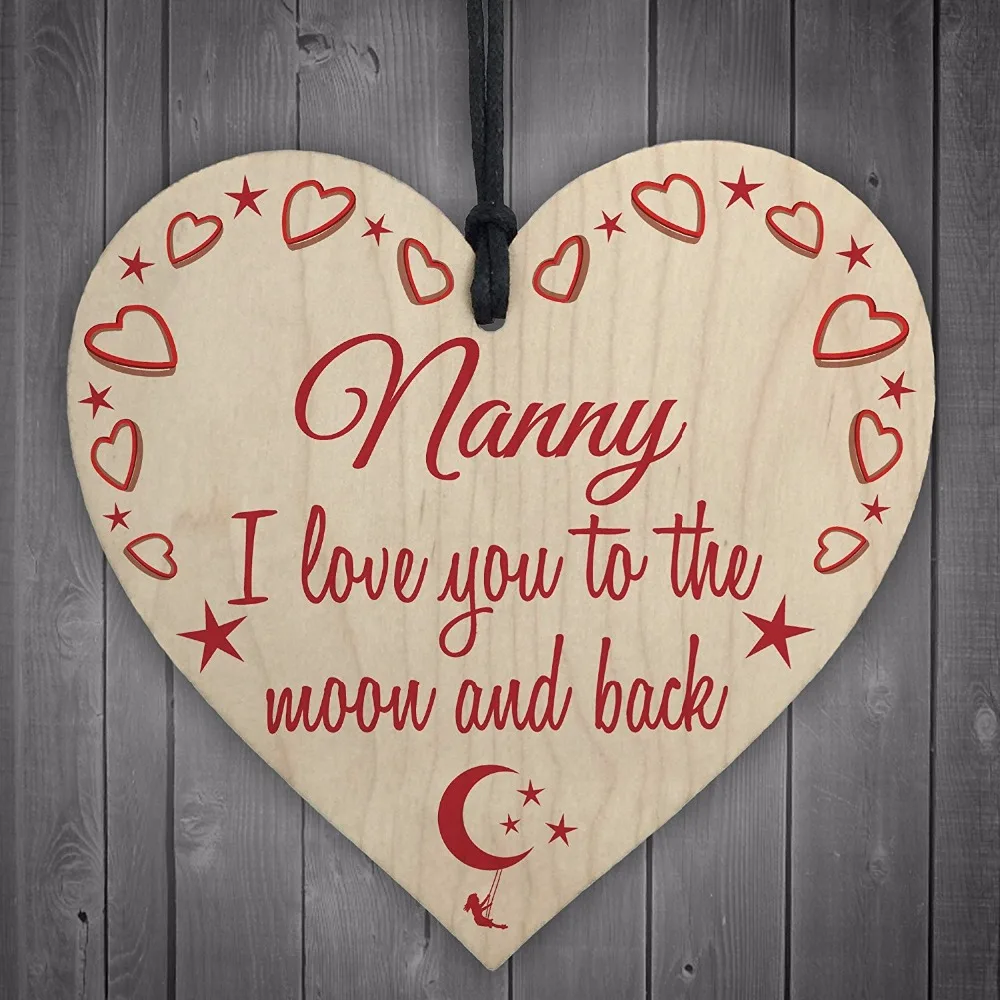 Деревянная подвесная табличка в виде сердца с надписью Love You To The Moon &amp Back | Дом и