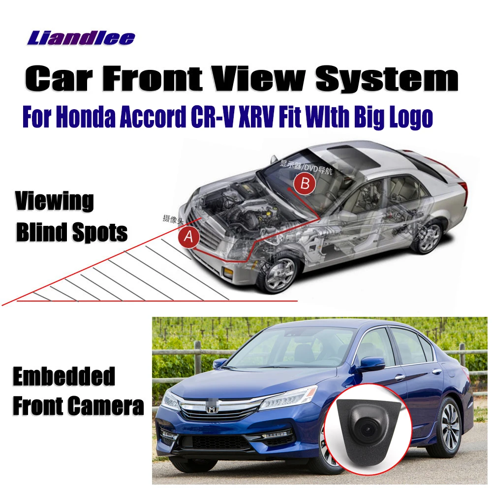 Liandlee Car Front View Camera AUTO With Big Logo Embedded For Honda Accord CR-V ( Not Reverse Rear Parking CAM ) | Автомобили и
