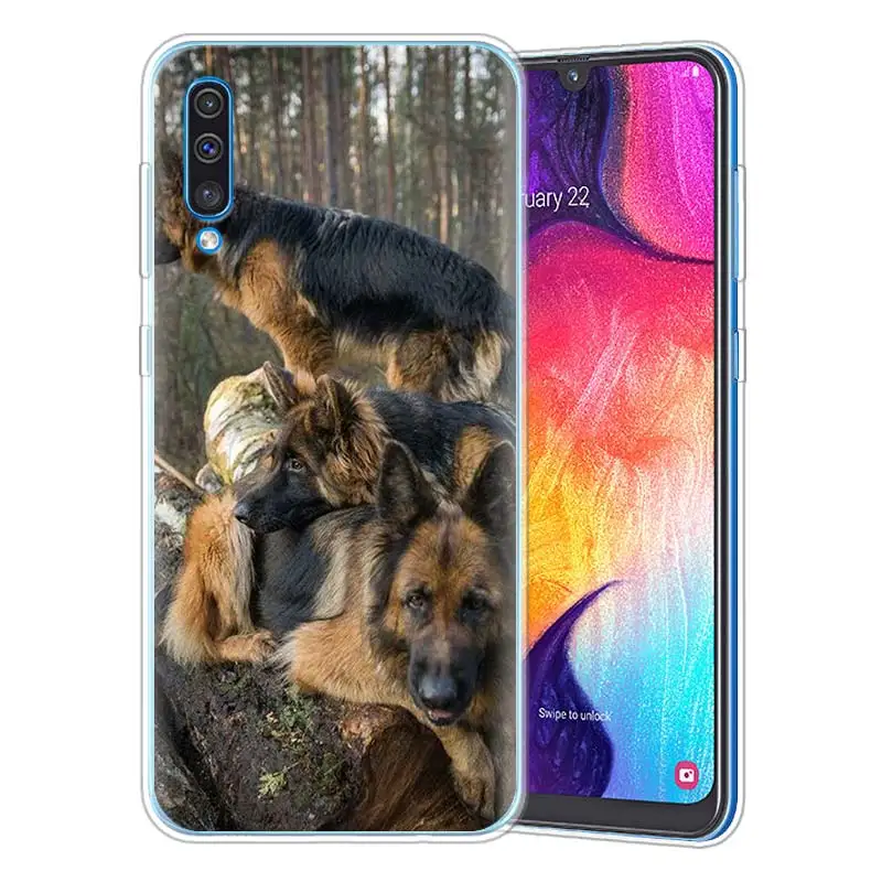 Немецкой овчарки силиконовые чехлы для samsung Galaxy A71 A51 A90 5G A10 A30 A40 A50 A70 A6 A7 A8+ A9 M30 M40 мягкий чехол для мобильного телефона