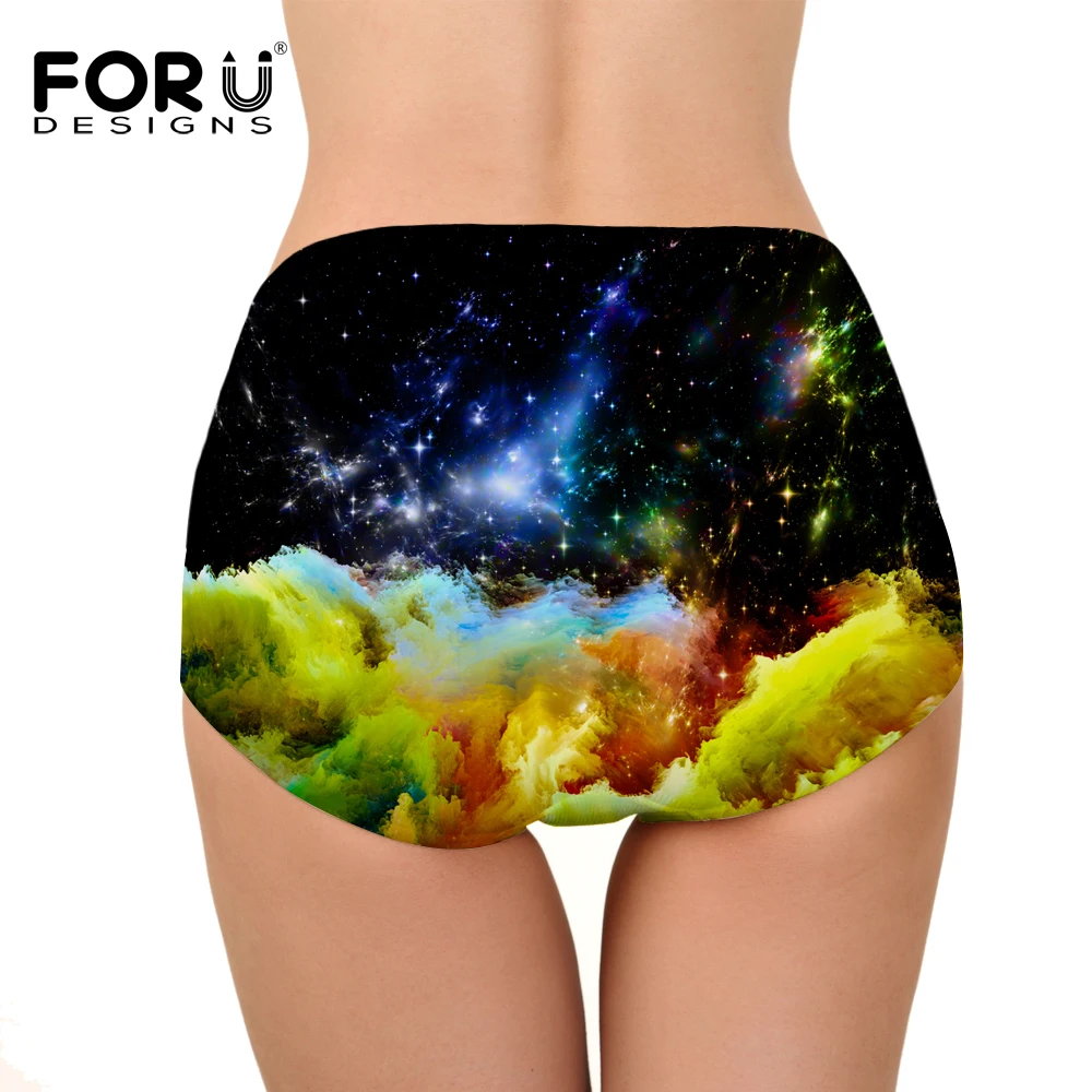 Forudesigns/женские пикантные 3D Galaxy бесшовные Трусики для женщин спандекс дамы