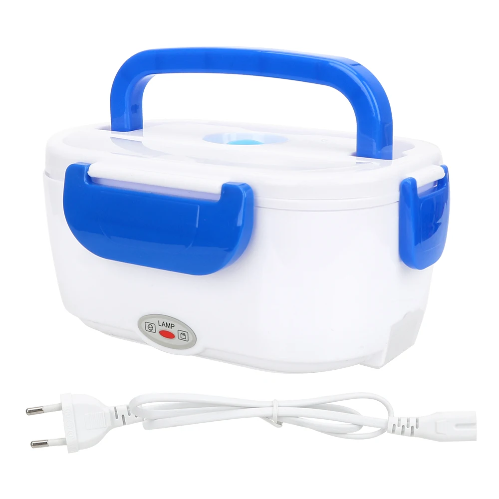 Blue EU Plug NICEYARD Portable 220V/110V Lunch Box Electric Heating US/EU Plug Food Warmer Heater Cartoon Bento Box Food Storage Container - Цвет: Blue EU Plug