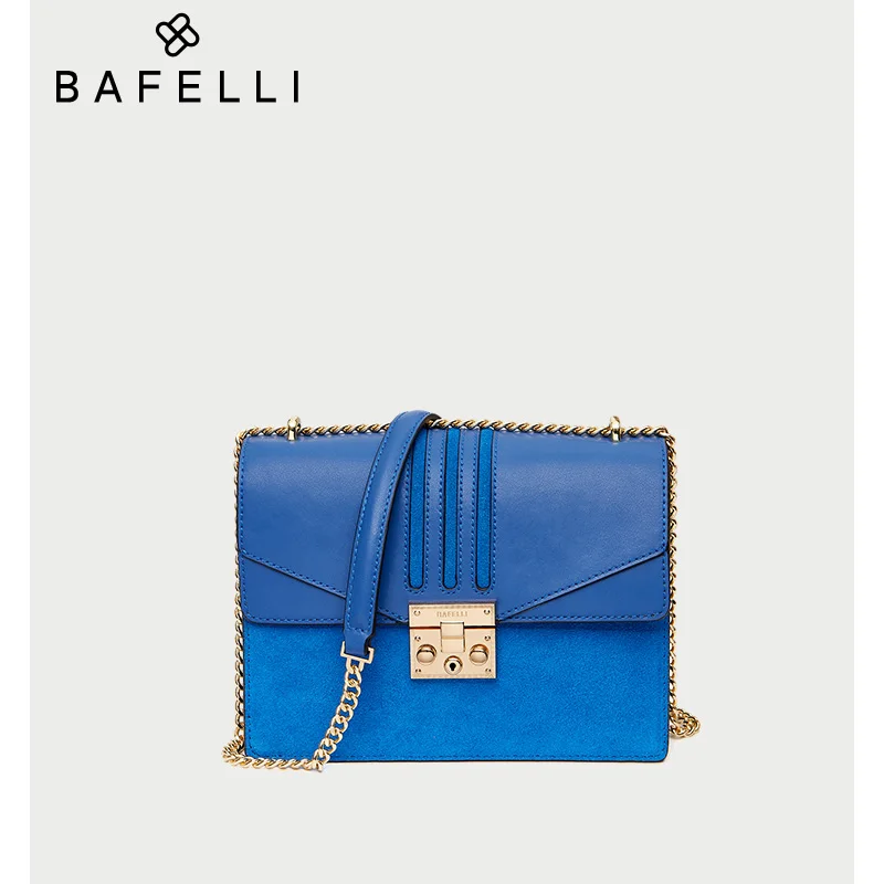 BAFELLI, зимняя Новинка, сумка из спилка, синяя, bolsos mujer, матовая, замша, Воловья кожа, сумка через плечо, горячая распродажа, женские сумки-мессенджеры - Цвет: Синий