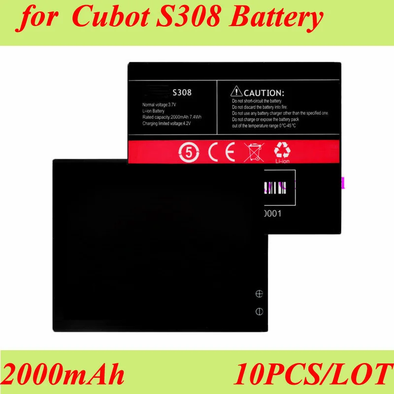 

10PCS/LOT 2000mAh For Cubot S308 Battery Batterie Bateria AKKU Accumulator PIL Cell Phone