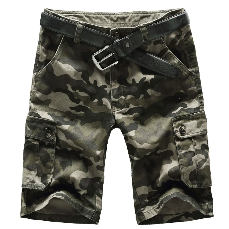 Шорты мужские камуфляжные модная повседневная однотонная удобная Пляжная