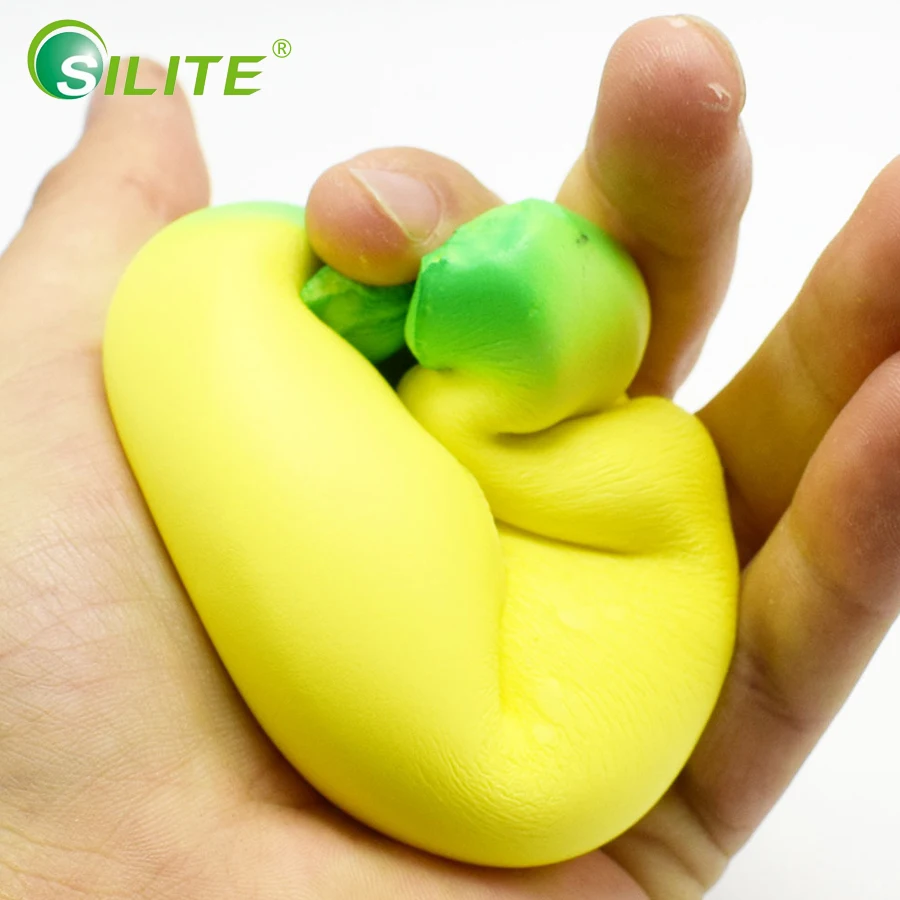 Silite 18 см Давление ослабитель ПУ Банан мяч рукоятка анти-стресс игрушки Фитнес рук