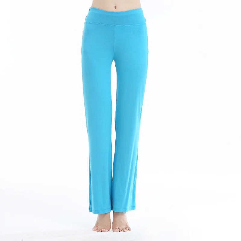 sky blue Новинка, женские штаны для йоги, одноцветные, на завязках, Леггинсы для йоги с высокой талией, для танцев, фитнеса, девушек, спортивные брюки, свободная спортивная одежда, S-3XL - Цвет: sky blue