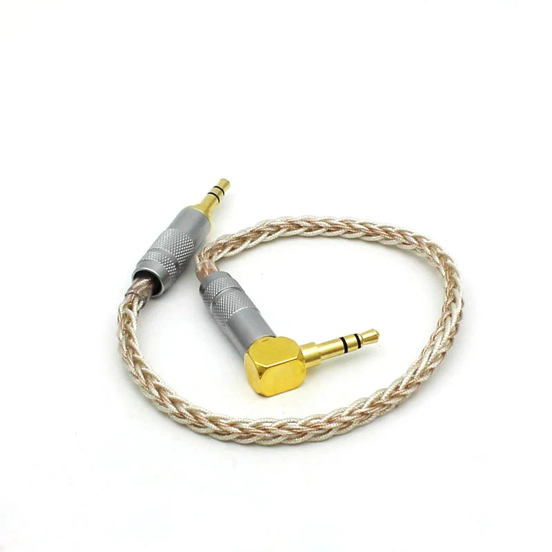 DIY 3 5 мм Мужской до Посеребренная монокристаллическая медь аудио кабель для