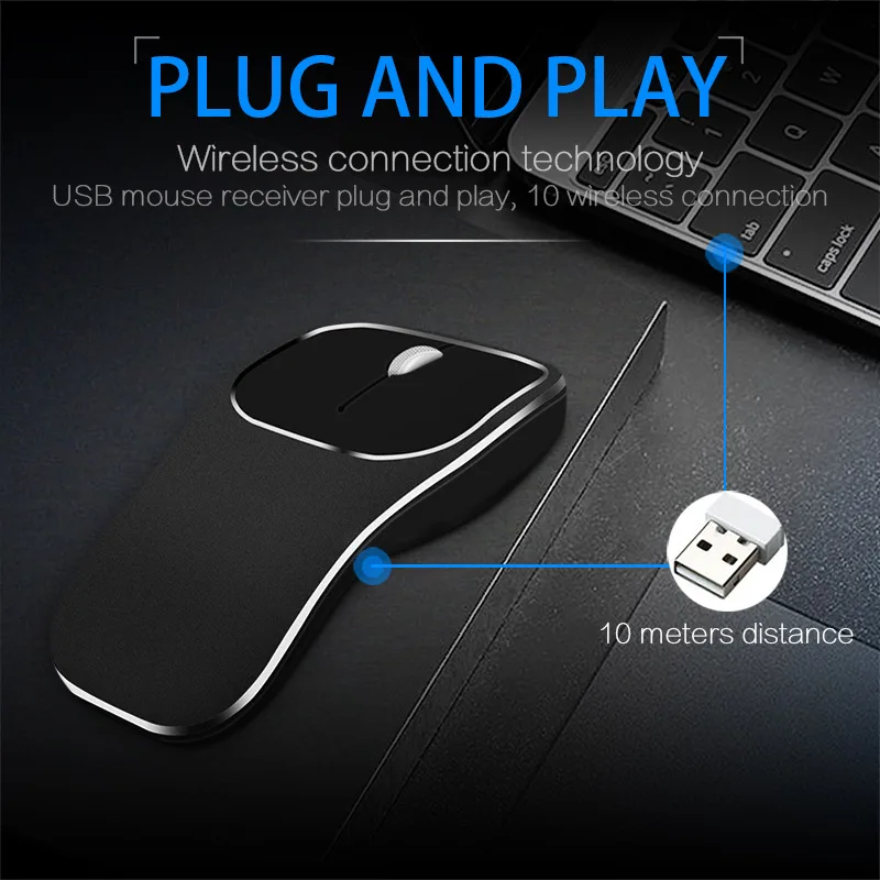 FELYBY W6 мини металлическая Бесшумная игровая беспроводная мышь для зарядки 1600