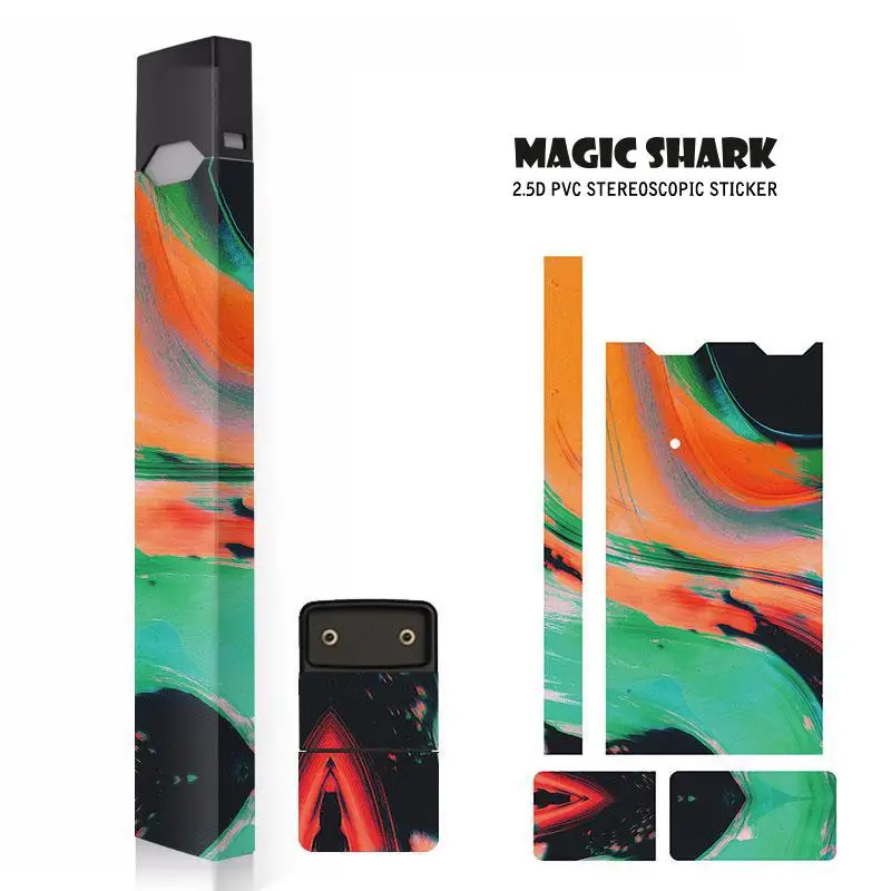 Ультратонкая стерео-наклейка Magic Shark для Juul пленка s чехол из ПВХ защитный |